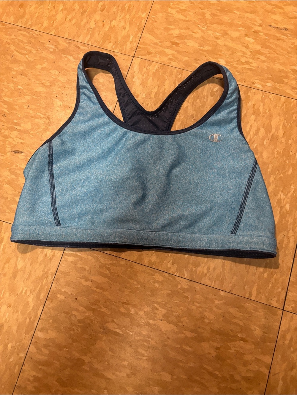 Champion Blue Racerback Sports Bra with Dark Trim